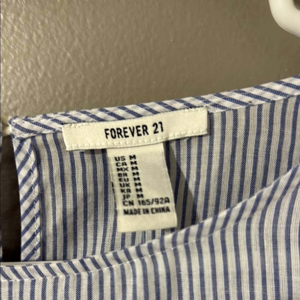 Forever 21 Blue Ruffled Blouse - Picture 2 of 5